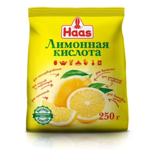 Haas лимонная кислота, 250 гр